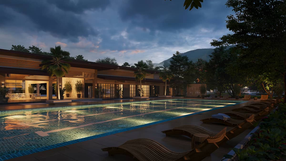 Lap Pool at night.